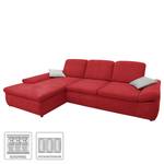 Boxspring Ecksofa Hills Flachgewebe Flachgewebe - Rot - Longchair davorstehend links