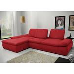 Boxspring-hoekbank Hills vlakweefsel - Rood - Longchair vooraanzicht links