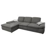 Boxspring Ecksofa Hills Flachgewebe Flachgewebe - Taupe - Longchair davorstehend links