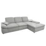 Boxspring Ecksofa Hills Flachgewebe Granit - Longchair davorstehend rechts