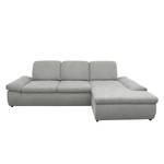 Boxspring Ecksofa Hills Flachgewebe Granit - Longchair davorstehend rechts