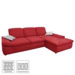 Boxspring-hoekbank Hills vlakweefsel - Rood - Longchair vooraanzicht rechts