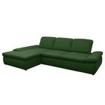 Boxspring Ecksofa Hills Webstoff Antikgrün - Longchair davorstehend links