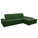 Boxspring Ecksofa Hills Webstoff Webstoff - Antikgrün - Longchair davorstehend rechts