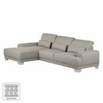 Boxspring-Ecksofa Paladine Webstoff Steingrau - Longchair davorstehend links