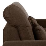 Boxspring-hoekbank Paladine geweven stof Donkerbruin - Longchair vooraanzicht links