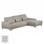 Boxspring-Ecksofa Paladine Webstoff Steingrau - Longchair davorstehend rechts