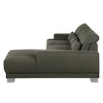 Boxspring-Ecksofa Paladine Webstoff Schlamm - Longchair davorstehend rechts