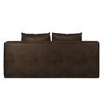 Divano letto boxspring Dingo Effetto pelle anticata - Marrone scuro