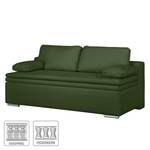 Canapé convertible boxspring Goodlow Tissu structuré - Tissu Polia: Vert vieilli - Avec fonction couchage