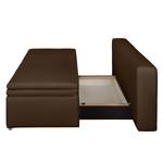 Canapé convertible boxspring Goodlow Tissu structuré - Tissu Polia: Marron - Avec fonction couchage