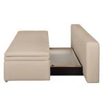 Canapé convertible boxspring Goodlow Tissu structuré - Tissu Polia: Cappuccino - Avec fonction couchage