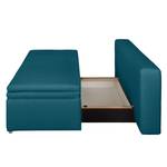 Boxspring-Schlafsofa Goodlow Webstoff Polia: Jeansblau - Mit Schlaffunktion