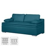 Divano letto boxspring Goodlow Velluto - Tessuto Polia: blu jeans - Funzione letto