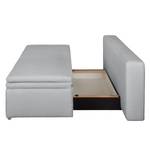 Boxspring-Schlafsofa Goodlow Webstoff Polia: Platin - Mit Schlaffunktion