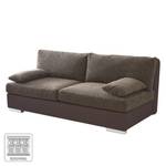 Boxspring Schlafsofa Luvia Kunstleder/Strukturstoff - Braun