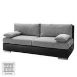 Boxspring Schlafsofa Luvia Kunstleder/Strukturstoff - Schwarz / Hellgrau