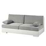 Boxspring Schlafsofa Luvia Kunstleder/Strukturstoff - Weiß / Hellgrau