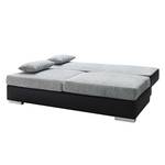 Boxspring Schlafsofa Luvia Kunstleder/Strukturstoff - Schwarz / Hellgrau