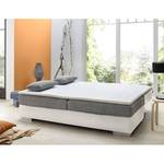 Boxspring Schlafsofa Luvia Kunstleder/Strukturstoff - Weiß / Hellgrau