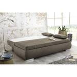 Boxspring-Schlafsofa Madang Webstoff Hellbraun