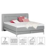 Boxspring Almade geweven stof - Lichtgrijs - 180 x 200cm