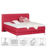 Boxspring Almade geweven stof - Rood - 140 x 200cm