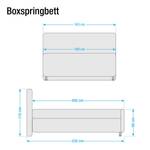 Boxspringbett Amadeo Kunstleder Braun / Ziernaht Beige - 160 x 200cm - H2