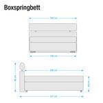 Boxspringbett Anello Kunstleder Schwarz - 160 x 200cm - H3