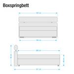 Boxspringbett Anello Kunstleder Weiß - 180 x 200cm - H2