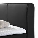 Boxspringbett Amadeo Kunstleder Schwarz / Ziernaht Weiß - 180 x 200cm - H2