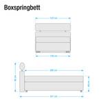 Boxspringbett Anello Kunstleder Weiß - 120 x 200cm - H2