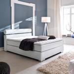 Lit boxspring Anello Imitation cuir - Blanc - 180 x 200cm - D3 medium