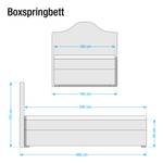 Lit boxspring Ansmark Tissu structuré - Beige - 100 x 200cm - Matelas à ressorts Bonnell - D2 souple