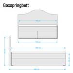 Lit boxspring Ansmark Tissu structuré - Taupe - 140 x 200cm - Matelas de mousse froide - D3 medium