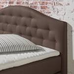 Boxspringbett Ansmark Strukturstoff - Braun - 200 x 200cm - Tonnentaschenfederkernmatratze - H2