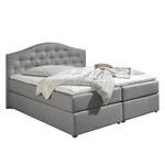 Boxspringbett Ansmark Strukturstoff - Grau - 160 x 200cm - Tonnentaschenfederkernmatratze - H2