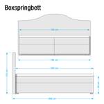 Boxspringbett Ansmark Strukturstoff - Grau - 180 x 200cm - Kaltschaummatratze - H3
