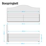 Boxspringbett Ansmark Strukturstoff - Beige - 200 x 200cm - Tonnentaschenfederkernmatratze - H2