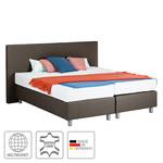 Boxspringbett Atlanta (Echtleder) Echtleder Ohne Topper - Braun - 140 x 200cm - H2