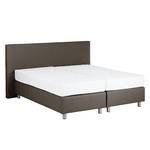 Boxspringbett Atlanta (Echtleder) Ohne Topper - Braun - 140 x 200cm - H2