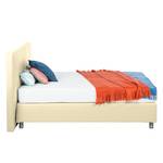 Boxspringbett Atlanta (Echtleder) Echtleder Ohne Topper - Beige - 140 x 200cm - H3