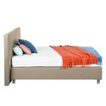 Boxspringbett Atlanta (Echtleder) Ohne Topper - Schlamm - 140 x 200cm - H3