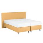 Lit boxspring Atlanta Cuir véritable Sans surmatelas - Jaune - 160 x 200cm - D2 souple