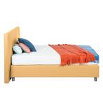 Boxspring Atlanta echt leer zonder topper - Geel - 160 x 200cm - H2 zacht