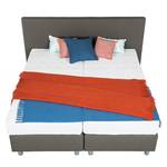 Boxspringbett Atlanta (Echtleder) Echtleder Ohne Topper - Grau - 160 x 200cm - H2