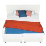 Boxspringbett Atlanta (Echtleder) Ohne Topper - Weiß - 160 x 200cm - H2