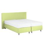 Boxspring Atlanta echt leer zonder topper - Lichtgroen - 160 x 200cm - H3 medium