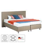 Boxspringbett Atlanta (Echtleder) Ohne Topper - Schlamm - 160 x 200cm - H3