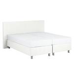 Boxspringbett Atlanta (Echtleder) Echtleder Ohne Topper - Weiß - 160 x 200cm - H3